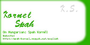 kornel spah business card